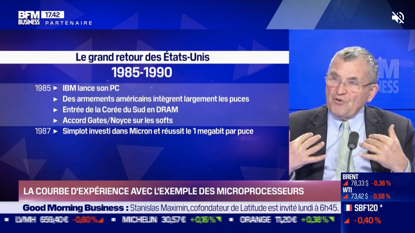 La courbe d'expérience avec l'exemple des microprocesseurs