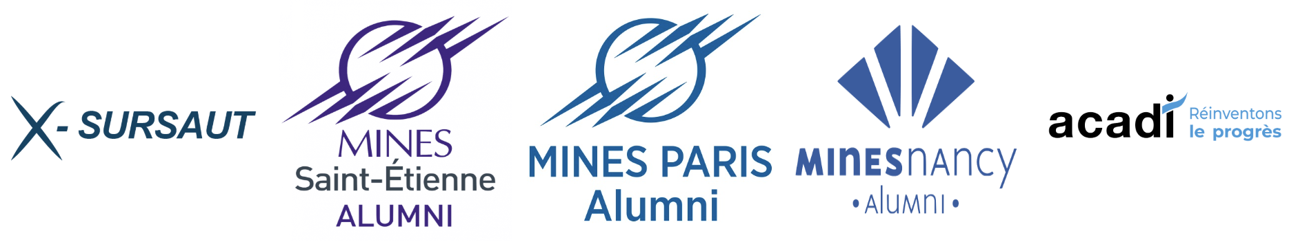 Partenaires : X-Sursaut, Mines Saint-Étienne Alumni, Mines Paris Alumni, Mines Nancy Alumni, ACADI
